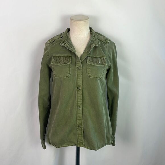 Lucky Brand Olive With Studs Blouse - Picture 1 of 7